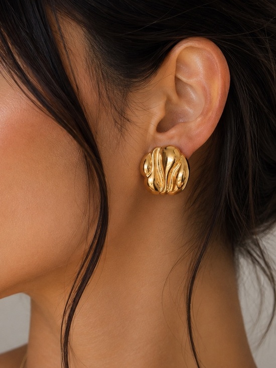 SahrzJewellery Jewelry - 18K Gold Plated Chunky Stud Earrings